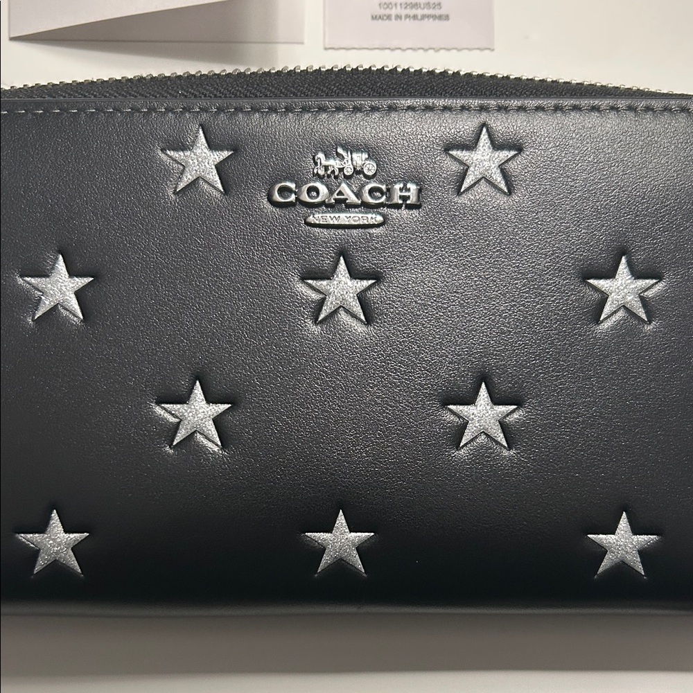 Coach Black Wallet with Silver Star Embellishments - Picture 3 of 5